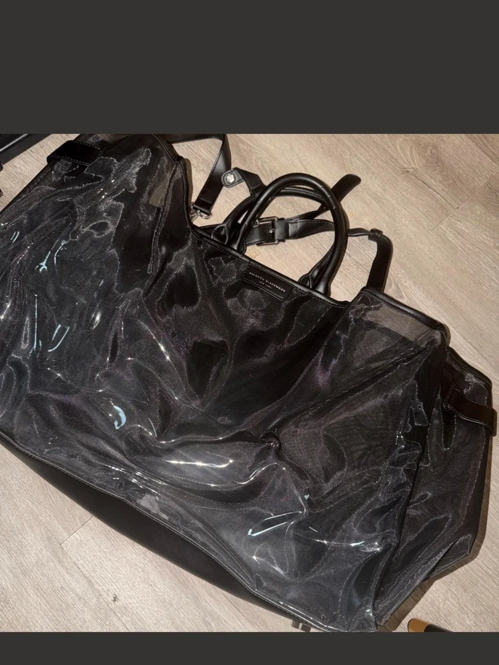 Brandon Blackwood Black Clear Overlay Tote